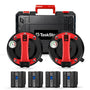 TaskStar Akku Saugheber DX01-2 im 2er Set, 250 kg, LCD-Display – elektrischer Vakuumheber mit rutschfestem Gummisaugring