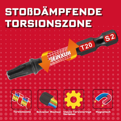 Geinxurn Impact Torx Bit-Set 90-teilig, 50 mm, S2-Stahl, magnetisch
