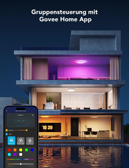 Govee RGBIC Smart Deckenleuchte LED dimmbar - 24W Ø30cm