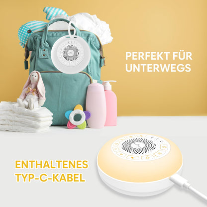 Easy@Home White Noise Machine, tragbare Einschlafhilfe mit Nachtlicht