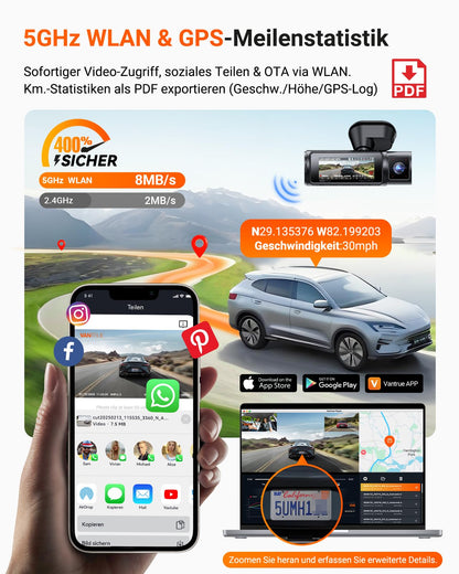VANTRUE N4 Pro S 4K 3 Kanal Dashcam STARVIS 2 Parküberwachung