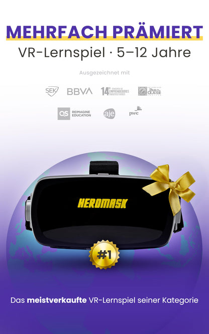 Heromask VR-Brille für Kinder mit Mathe-Spielen, 5–12 Jahre