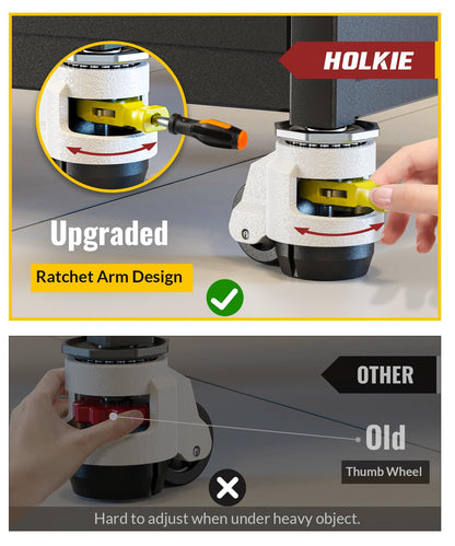 HOLKIE Schwerlastrollen absenkbar höhenverstellbar M12 - 4er Set
