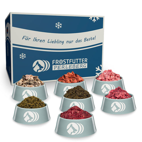 Frostfutter Perleberg Barf Highlight-Paket Hundefutter - 12kg Rind/Huhn: Gefrorenes, portioniertes Barf zur artgerechten Hundeernährung.