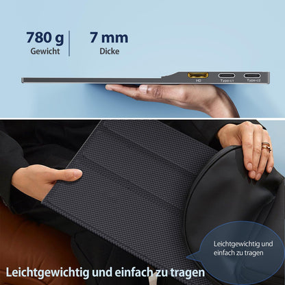 CUIUIC 15.6" Tragbarer Monitor - FHD IPS USB-C/HDMI