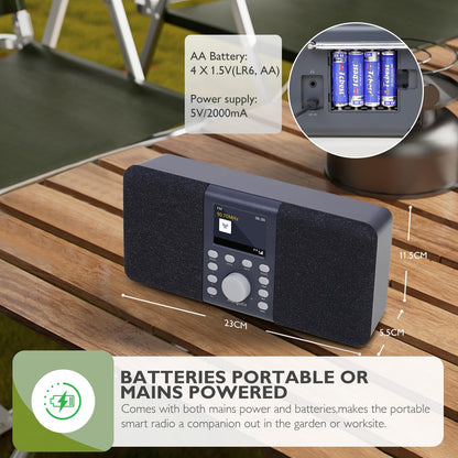 MangoKit MD5 Stereo DAB+ Radio mit Bluetooth und UKW, dunkelgrau