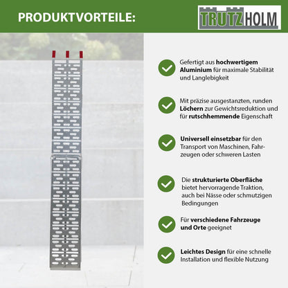 TRUTZHOLM Auffahrrampe klappbar Alu 228 cm 340 kg – Grau