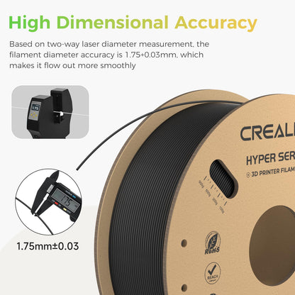 Creality Hyper PLA Filament Schwarz 1kg 1.75mm High-Speed-3D-Druck