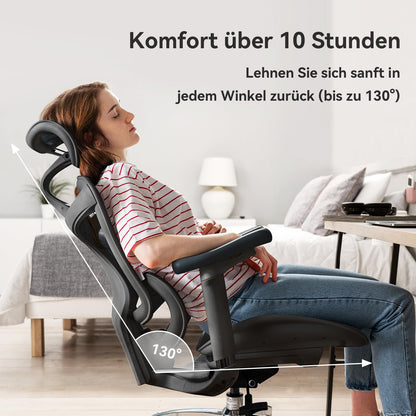 SIHOO Doro C300 Ergonomischer Bürostuhl Homeoffice Schwarz