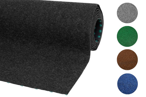 Misento Kunstrasen Teppich Outdoor 400 x 300 cm Anthrazit wetterfest – Nadelfilz-Bodenbelag in Rasenoptik