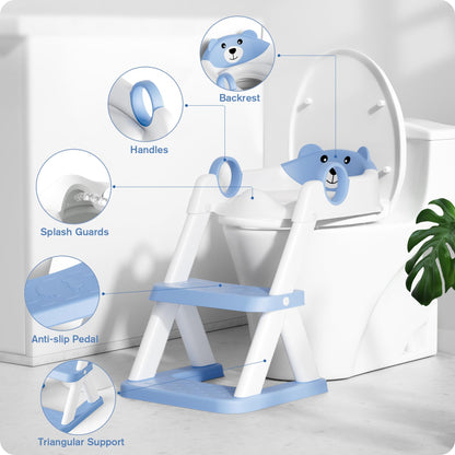 Rabb 1st Toilettenleiter für Kinder, 2-in-1 Toilettensitz mit Treppe