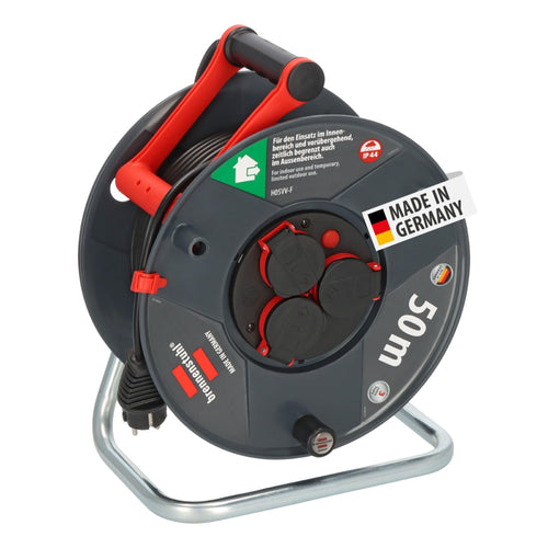 Brennenstuhl Garant V2 Kabeltrommel 50m IP44 Outdoor. Runde Kabeltrommel mit 50m Kabel zur Stromverteilung im Außenbereich.