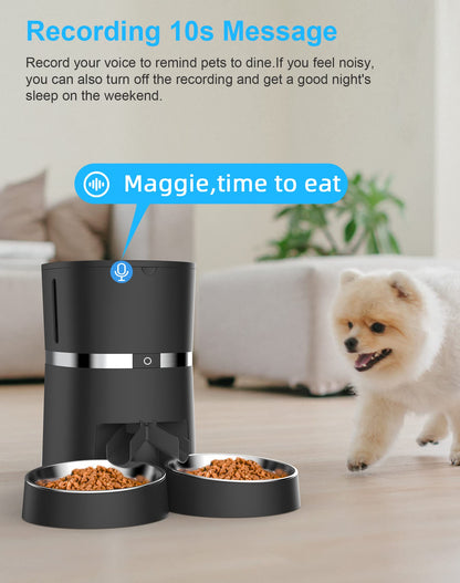 WellToBe Smart WiFi Futterautomat für Katzen & Hunde – Schwarz