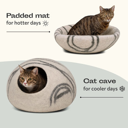 MEOWFIA 100% Merinowolle Katzenbett - Handgefilzt für Katzen