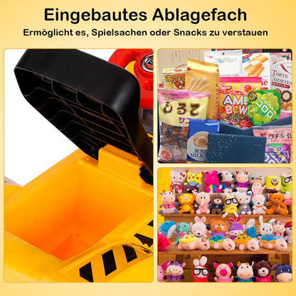 COSTWAY Sitzbagger für Kinder, Rutschbagger mit Horn und Ablagefach