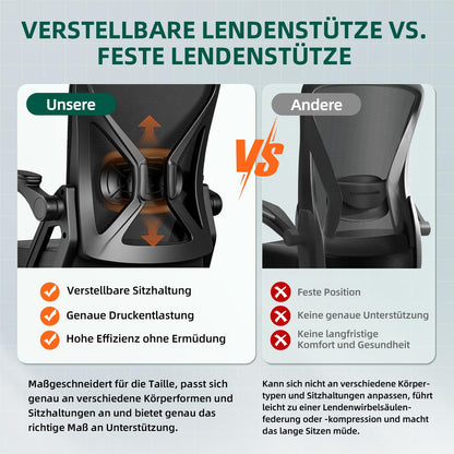 Airchros Ergonomischer Bürostuhl Netzstuhl - Schwarz