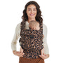 Momcozy Babytrage aus Baumwolle, ergonomisch, 3,2-20 kg, Leopard mit X-Rücken und gepolstertem Taillengurt
