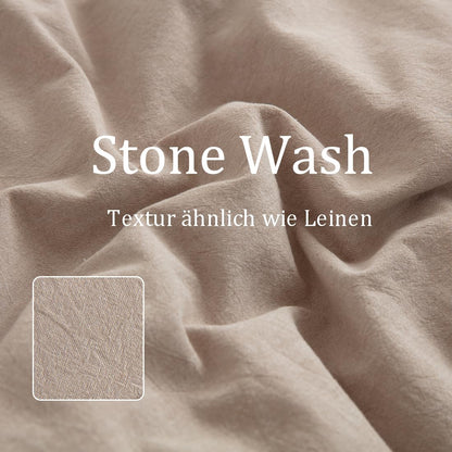 Nesture Bettwäsche Set 135x200 cm Baumwolle 4-teilig Beige/Weiss