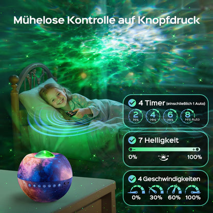 One Fire Sternenhimmel Projektor Nachtlicht mit Bluetooth, Lila
