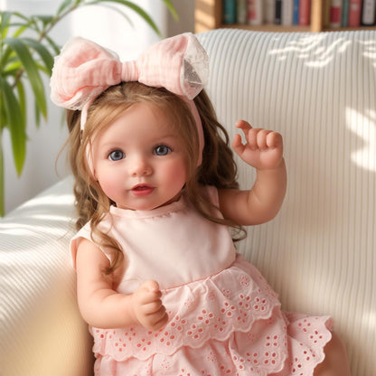 BABESIDE Reborn Puppe Mädchen 50cm - Langes Haar, Stoffkörper