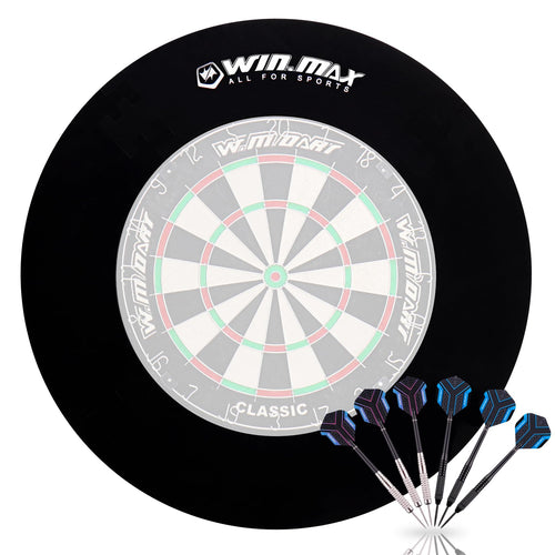 WIN.MAX Dart Surround Auffangring EVA schwarz für 455 mm Dartscheiben, runder Wandschutz aus Schaumstoff