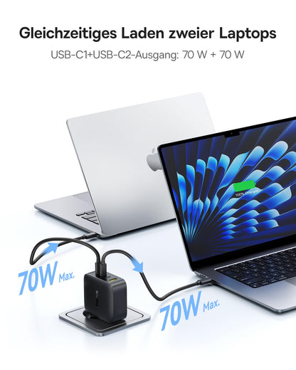 Baseus Enerfill USB-C Ladegerät 140W, 4-Port GaN Schnellladegerät