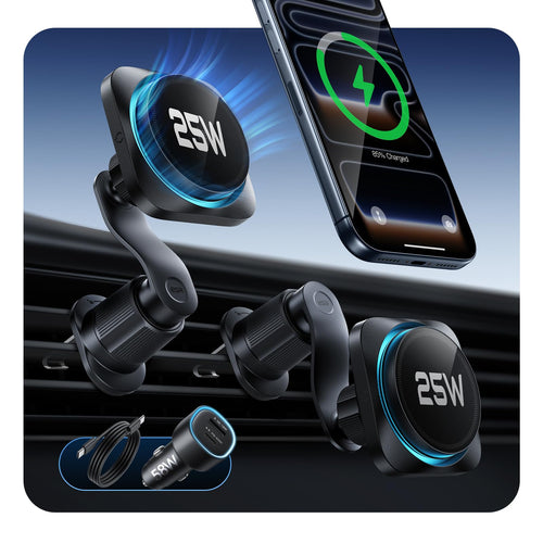 ESR OmniLock Qi2.2 25W MagSafe Autoladegerät - CryoBoost Lüftung. Rund. Lädt Phones gekühlt am Lüftungsclip.