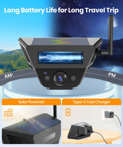 AUTO-VOX SOLAR5-JP Solar Rückfahrkamera kabellos, 7,2" 1080P Display