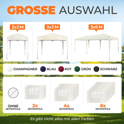 Kronenburg Faltpavillon 3 x 3 m wasserdicht UV 50+ Champagner