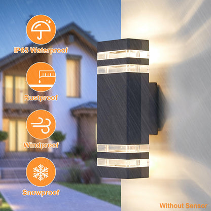 CELAVY LED Wandleuchte Up Down Aussen – 2er Set Anthrazit Grau
