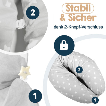 Baby's Stillkissen XXL Schwangerschaftskissen 190 cm mit Bezug