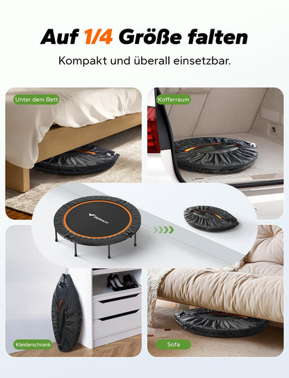 MERACH Mini Fitness Trampolin Faltbar für Bewegungstraining - 102cm