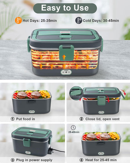 AUTOPkio Elektrische Lunchbox 1,8 L 12V/24V/220V Speisenwärmer
