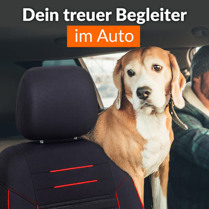 Upgrade4cars Autositzbezüge Vordersitze Schwarz Rot Universal Set