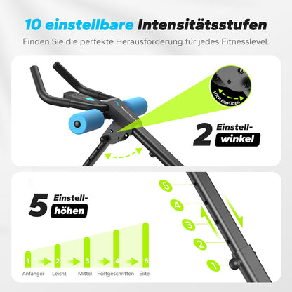 MERACH Bauchtrainer Multifunktions-Trainingsgerät - Schwarz mit LCD