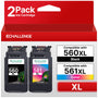 ECHALLENGE PG-560XL CL-561XL Tintenpatronen 2er-Pack für Canon Pixma, Druckerpatronen in Schwarz und Farbe