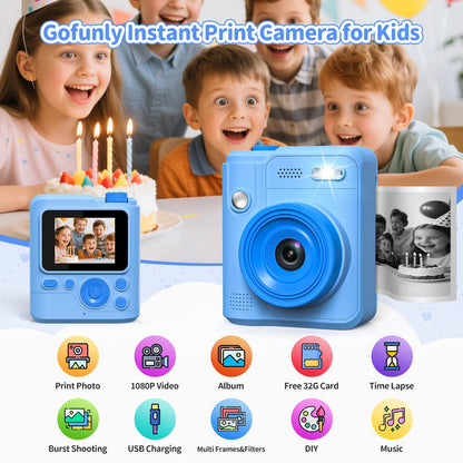 Gofunly Sofortbildkamera Kinder H11, 1080P HD, 32 GB Karte