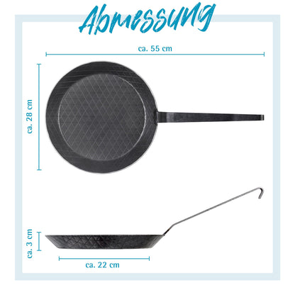 GRÄWE Schmiedeeiserne Bratpfanne F400, Ø 28 cm, unbeschichtet