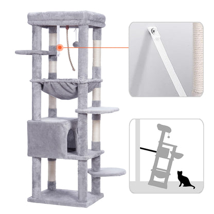 Heybly HCT050W Kratzbaum für grosse Katze - Hellgrau