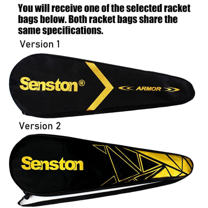 Senston Badmintonschläger-Set Graphit mit 2 Federbällen und Tasche