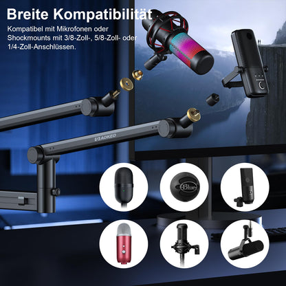 Aokeo AK-58 Mikrofonarm mit niedrigem Profil für Studio und Streaming