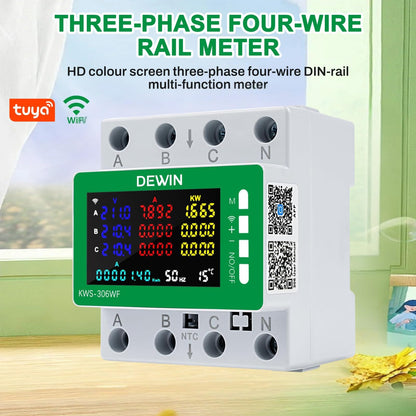 Wattive Stromzähler 3 Phasen, WLAN Drehstromzähler für Hutschiene