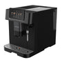 GRUNDIG KVA 6230 Kaffeevollautomat. Schwarzes Gerät mit integrierter Milchaufschäumdüse. Bereitet Kaffee und Milchschaumgetränke zu.