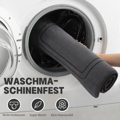 chakme Badezimmerteppich Set 3-teilig Memory-Schaum dunkelgrau