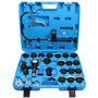 CCLIFE Kühlsystem Abdrück- & Befüllgerät - 28-teiliges Set. Metalladapter, Manometer. Prüft Dichtheit & befüllt Fahrzeug-Kühlsysteme.