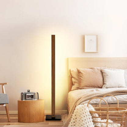 EDISHINE LED Stehleuchte Holz Dimmbar – Boho Vintage Ecklampe