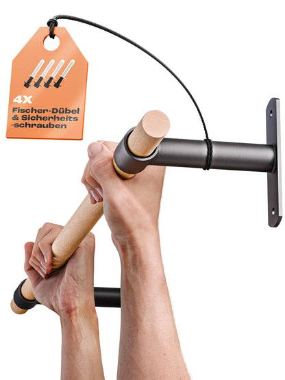 KFA8 Klimmzugstange Wand Holz Pull Up Bar für Calisthenics. Wandmontierte Holzstange für Klimmzüge und Calisthenics.