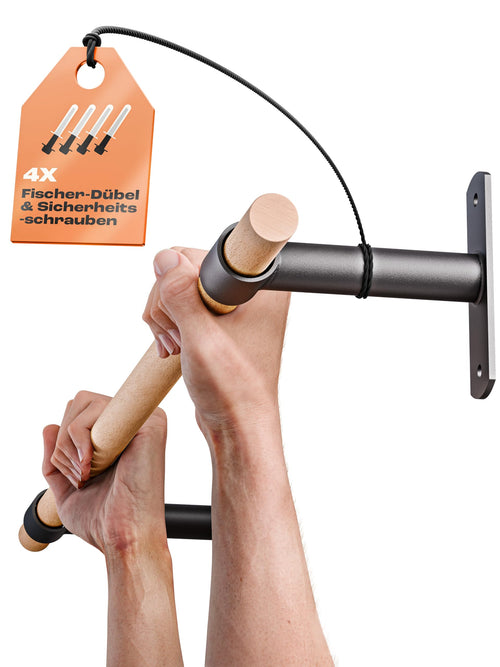 KFA8 Klimmzugstange Wand Holz Pull Up Bar für Calisthenics. Wandmontierte Holzstange für Klimmzüge und Calisthenics.