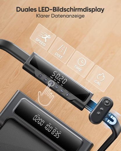 FitFlow 4in1 Walking Pad – klappbar, Steigung, Under Desk 12km/h