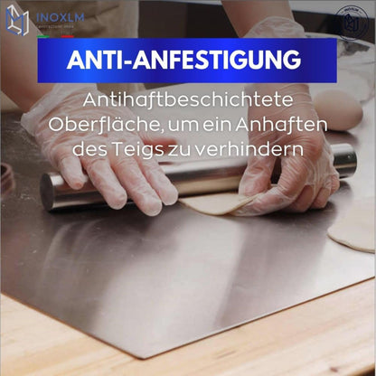 INOXLM Schneidebrett aus Edelstahl AISI 304 mit rutschfester Matte